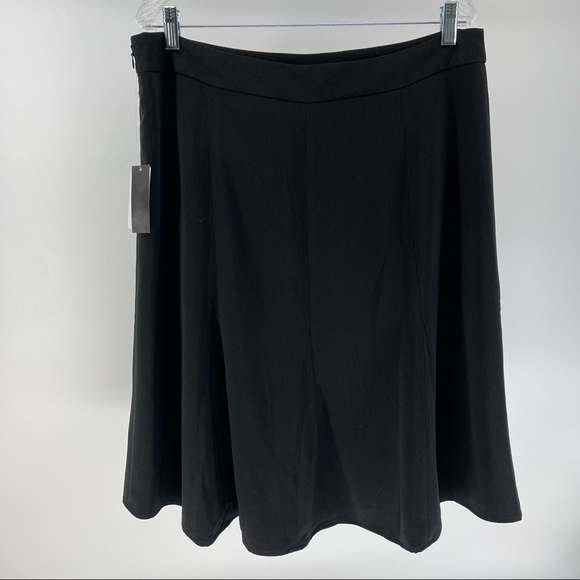 Premise Studio Black Skirt w/ Gently Pleated Flutter Hem - Picture 4 of 7